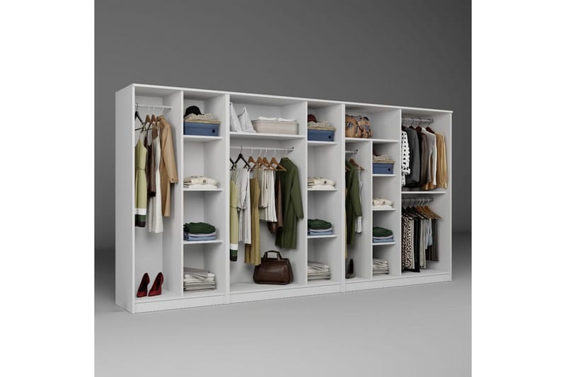 Olera Hörngarderob 340x180 cm - Vit - Förvaring - Skåp - Garderobsskåp