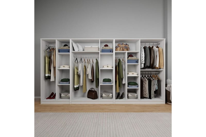 Olera Hörngarderob 340x180 cm - Vit - Förvaring - Skåp - Garderobsskåp