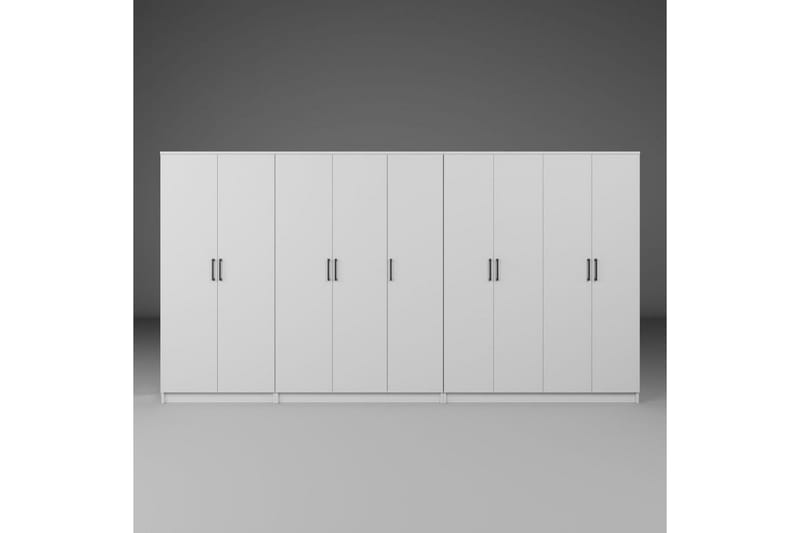 Olera Hörngarderob 340x180 cm - Vit - Förvaring - Skåp - Garderobsskåp