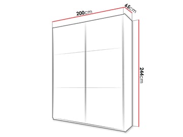 Olvik Garderob med Spegel 200x244 cm - Beige - Förvaring - Sko- & klädförvaring - Garderober & garderobssystem