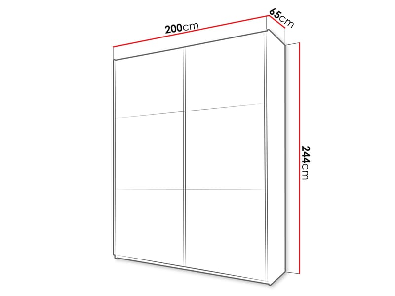 Olvik Garderob med Spegel 200x244 cm - Beige - Förvaring - Sko- & klädförvaring - Garderober & garderobssystem