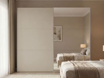 Olvik Garderob med Spegel 225x244 cm - Beige - Förvaring - Sko- & klädförvaring - Garderober & garderobssystem