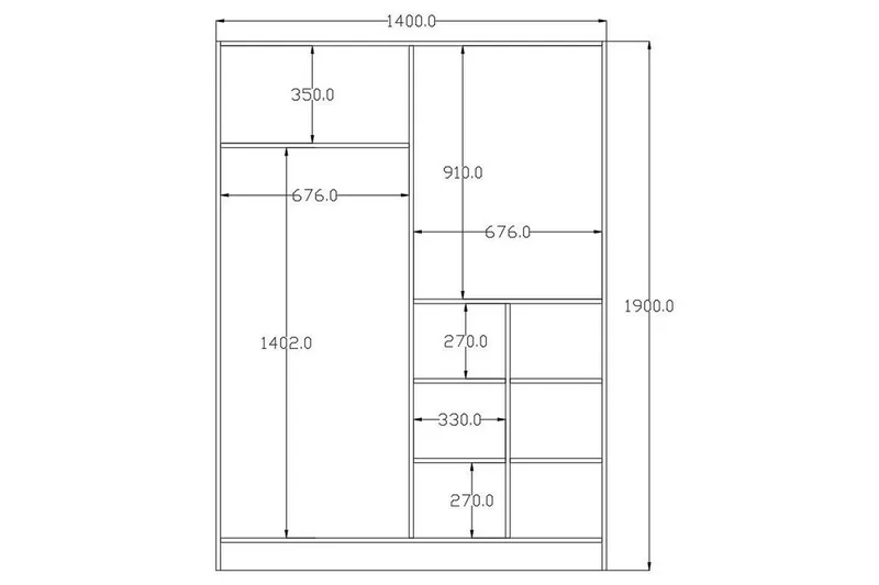 Olyven Garderob 140x190 cm - Matt Vit - Förvaring - Sko- & klädförvaring - Garderober & garderobssystem