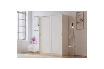 Olyven Garderob 140x190 cm - Matt Vit - Förvaring - Sko- & klädförvaring - Garderober & garderobssystem