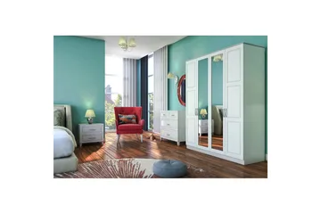 Orlenis Garderob 140x184 cm - Matt Vit - Förvaring - Sko- & klädförvaring - Garderober & garderobssystem