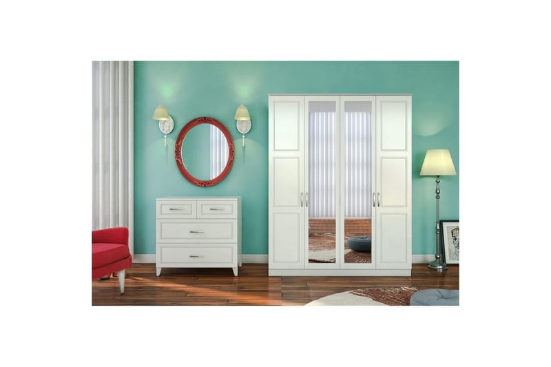 Orlenis Garderob 140x184 cm - Matt Vit - Förvaring - Sko- & klädförvaring - Garderober & garderobssystem