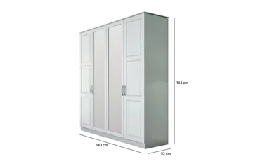 Orlenis Garderob 140x184 cm - Matt Vit - Förvaring - Sko- & klädförvaring - Garderober & garderobssystem