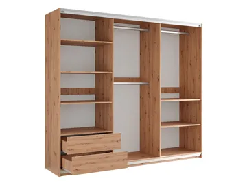 Osval Garderob med Spegel 250x215 cm - Vit/Brun - Förvaring - Sko- & klädförvaring - Garderober & garderobssystem