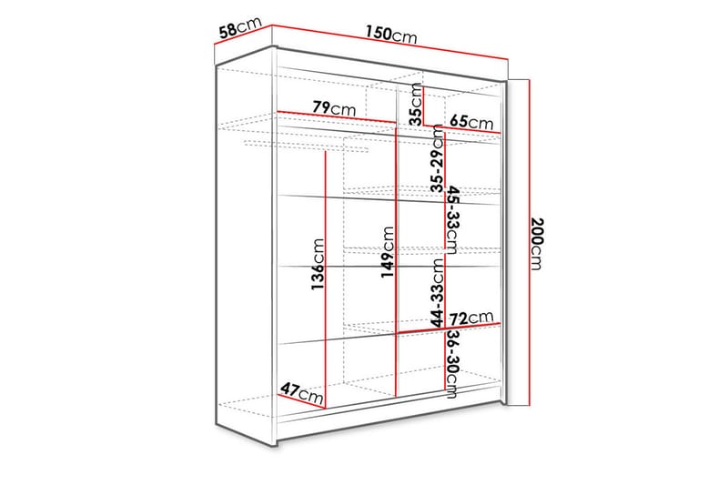 Pickering Garderob 150x200 cm - Beige - Förvaring - Sko- & klädförvaring - Garderober & garderobssystem