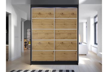 Pickering Garderob 150x200 cm - Svart/Brun - Förvaring - Sko- & klädförvaring - Garderober & garderobssystem