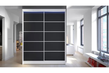 Pickering Garderob 150x200 cm - Svart/Vit - Förvaring - Sko- & klädförvaring - Garderober & garderobssystem