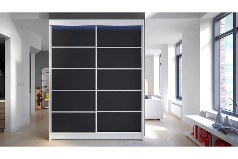 Pickering Garderob 150x200 cm - Svart/Vit - Förvaring - Sko- & klädförvaring - Garderober & garderobssystem