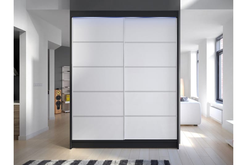 Pickering Garderob 150x200 cm - Svart/Vit - Förvaring - Sko- & klädförvaring - Garderober & garderobssystem