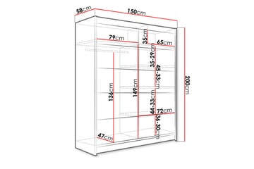 Pickering Garderob 150x200 cm - Vit - Förvaring - Sko- & klädförvaring - Garderober & garderobssystem