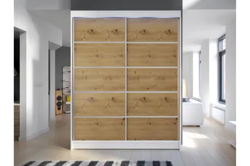 Pickering Garderob 150x200 cm - Vit/Brun - Förvaring - Sko- & klädförvaring - Garderober & garderobssystem