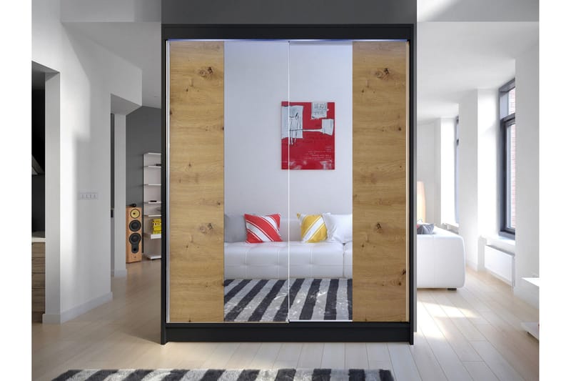 Pickering Garderob m. Spegel 150x200 cm - Brun - Förvaring - Sko- & klädförvaring - Garderober & garderobssystem