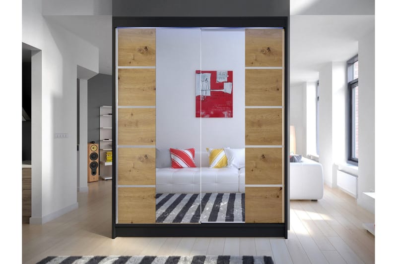 Pickering Garderob m. Spegel 150x200 cm - Grå - Förvaring - Sko- & klädförvaring - Garderober & garderobssystem