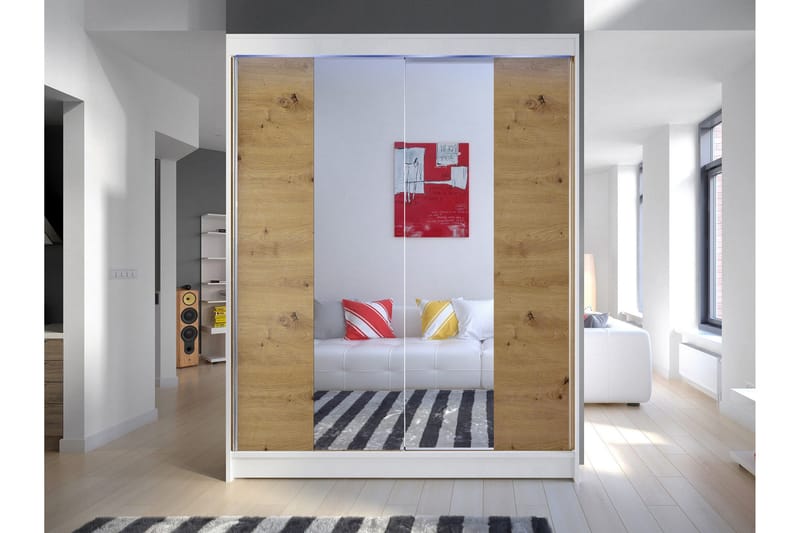 Pickering Garderob m. Spegel 150x200 cm - Svart - Förvaring - Sko- & klädförvaring - Garderober & garderobssystem