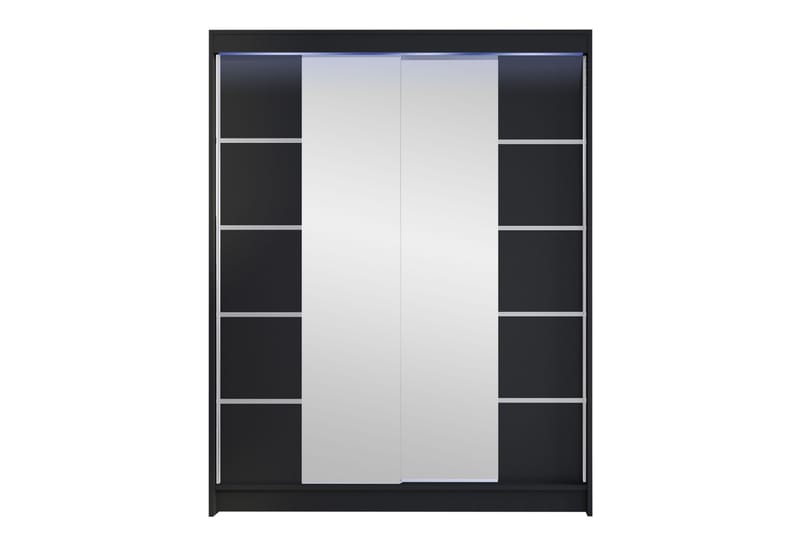Pickering Garderob m. Spegel 150x200 cm - Svart - Förvaring - Sko- & klädförvaring - Garderober & garderobssystem