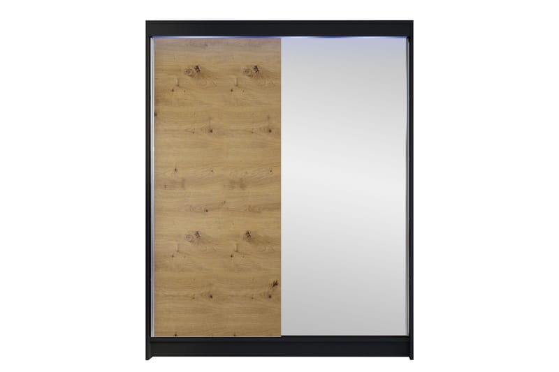 Pickering Garderob m. Spegel 150x200 cm - Svart/Brun - Förvaring - Sko- & klädförvaring - Garderober & garderobssystem