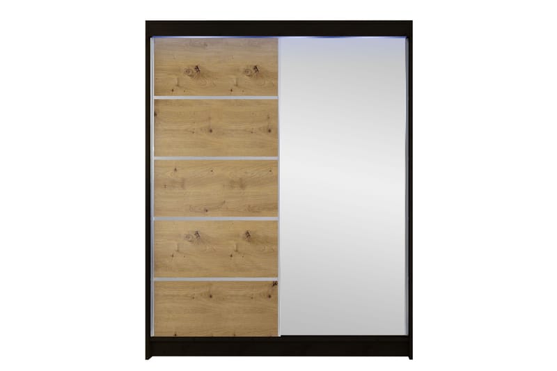 Pickering Garderob m. Spegel 150x200 cm - Svart/Brun - Förvaring - Sko- & klädförvaring - Garderober & garderobssystem
