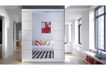 Pickering Garderob med Spegel 150x200 cm - Vit - Förvaring - Sko- & klädförvaring - Garderober & garderobssystem