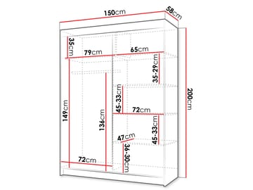 Piedras Garderob med spegel 150x200 cm - Brun - Förvaring - Sko- & klädförvaring - Garderober & garderobssystem