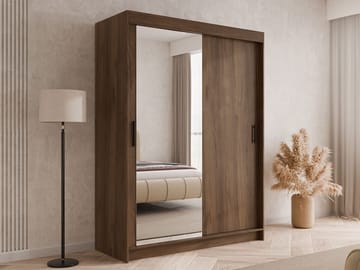 Piedras Garderob med spegel 150x200 cm - Brun - Förvaring - Sko- & klädförvaring - Garderober & garderobssystem