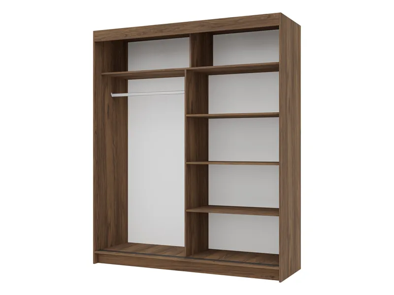 Piedras Garderob med spegel 180x215 cm - Brun - Förvaring - Sko- & klädförvaring - Garderober & garderobssystem