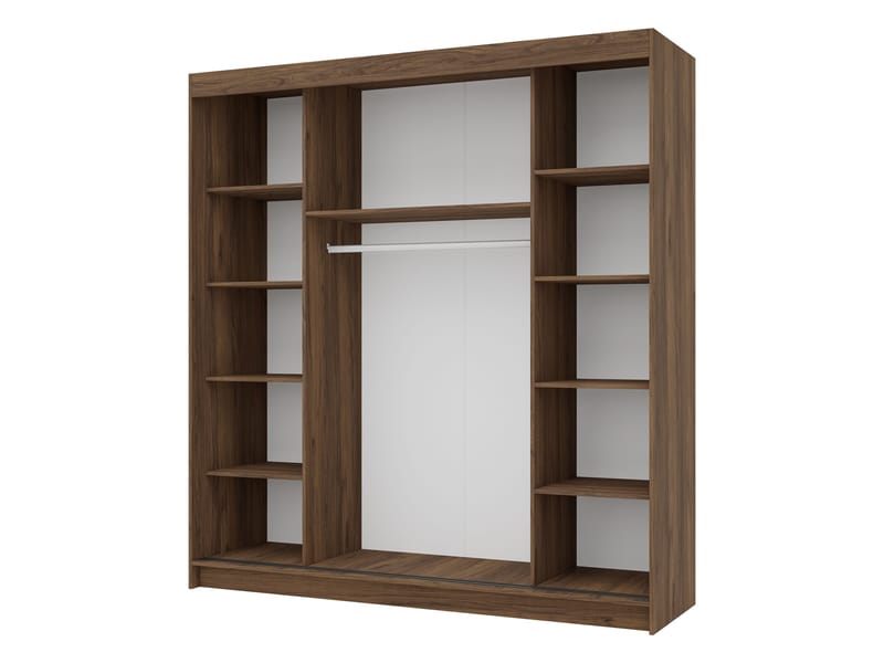 Piedras Garderob med spegel 200x215 cm - Brun - Förvaring - Sko- & klädförvaring - Garderober & garderobssystem