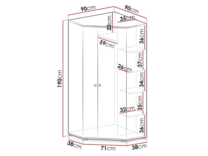 Planeta Garderob 90 cm - Förvaring - Sko- & klädförvaring - Garderober & garderobssystem