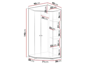 Planeta Garderob 90 cm - Förvaring - Sko- & klädförvaring - Garderober & garderobssystem - Hörngarderob