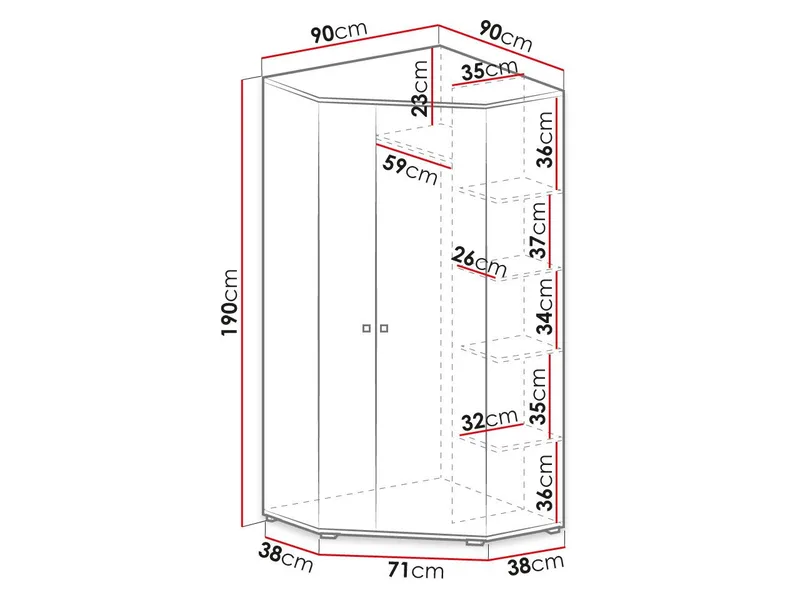 Planeta Garderob 90 cm - Förvaring - Sko- & klädförvaring - Garderober & garderobssystem - Hörngarderob