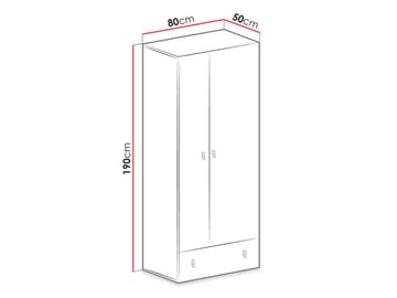 Planeta Garderob med Förvaring 80 cm i Metall - Svart - Förvaring - Sko- & klädförvaring - Garderober & garderobssystem