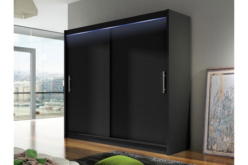 Prag Garderob 180x215 cm i Trä - Svart - Förvaring - Sko- & klädförvaring - Garderober & garderobssystem