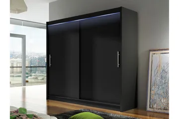 Prag Garderob 180x215 cm - Svart - Förvaring - Sko- & klädförvaring - Garderober & garderobssystem