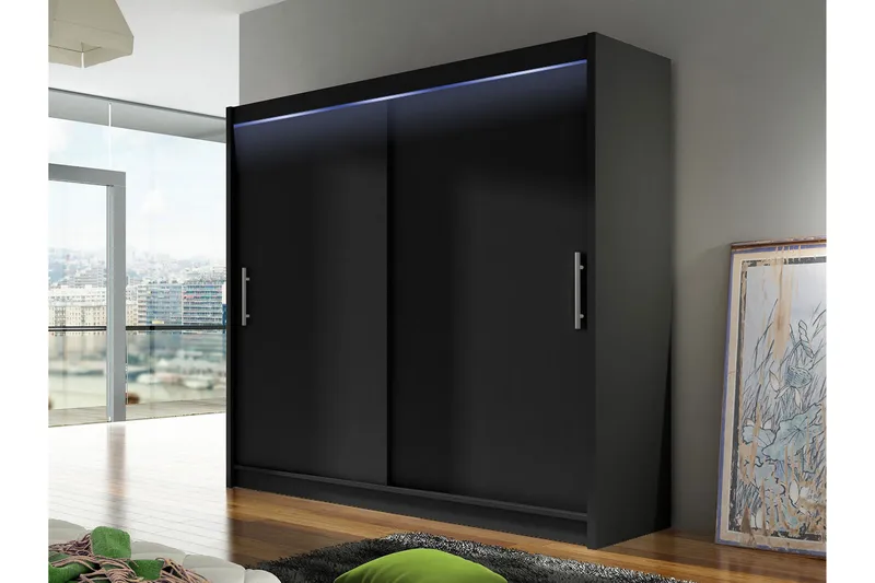 Prag Garderob 180x215 cm - Svart - Förvaring - Sko- & klädförvaring - Garderober & garderobssystem