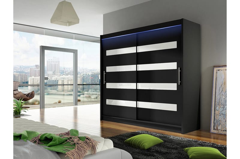 Prag Garderob 180x215 cm - Svart - Förvaring - Sko- & klädförvaring - Garderober & garderobssystem