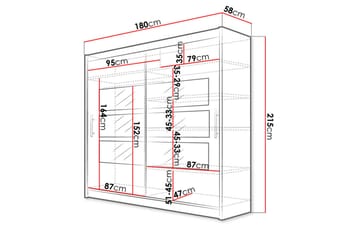 Prag Garderob 180x57x215 cm - Beige - Förvaring - Sko- & klädförvaring - Garderober & garderobssystem
