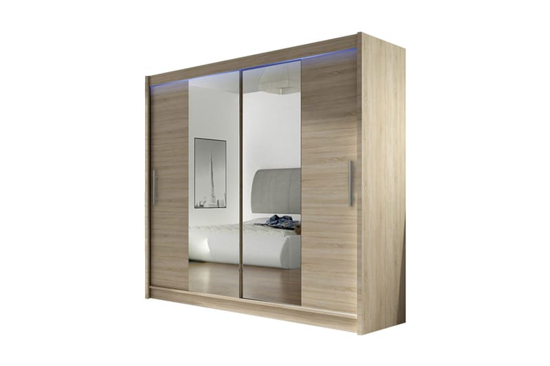 Prag Garderob 180x57x215 cm - Beige|Vit - Förvaring - Sko- & klädförvaring - Garderober & garderobssystem