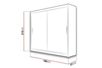 Prag Garderob 180x57x215 cm - Vit - Förvaring - Sko- & klädförvaring - Garderober & garderobssystem