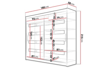 Prag Garderob med Förvaring 180x215 cm i Trä - Vit - Förvaring - Sko- & klädförvaring - Garderober & garderobssystem