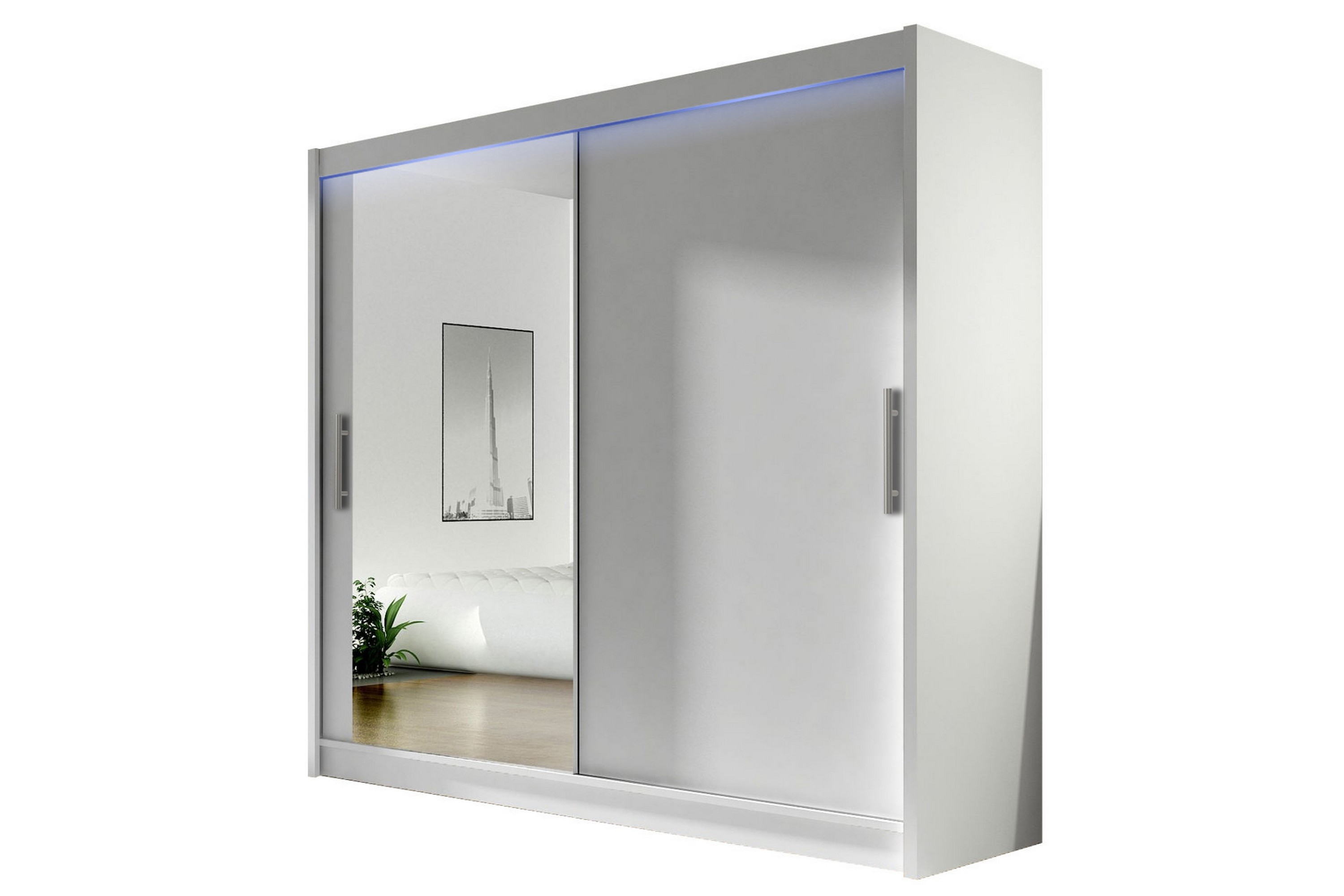 prag garderob med spegel 180x215 cm vit -