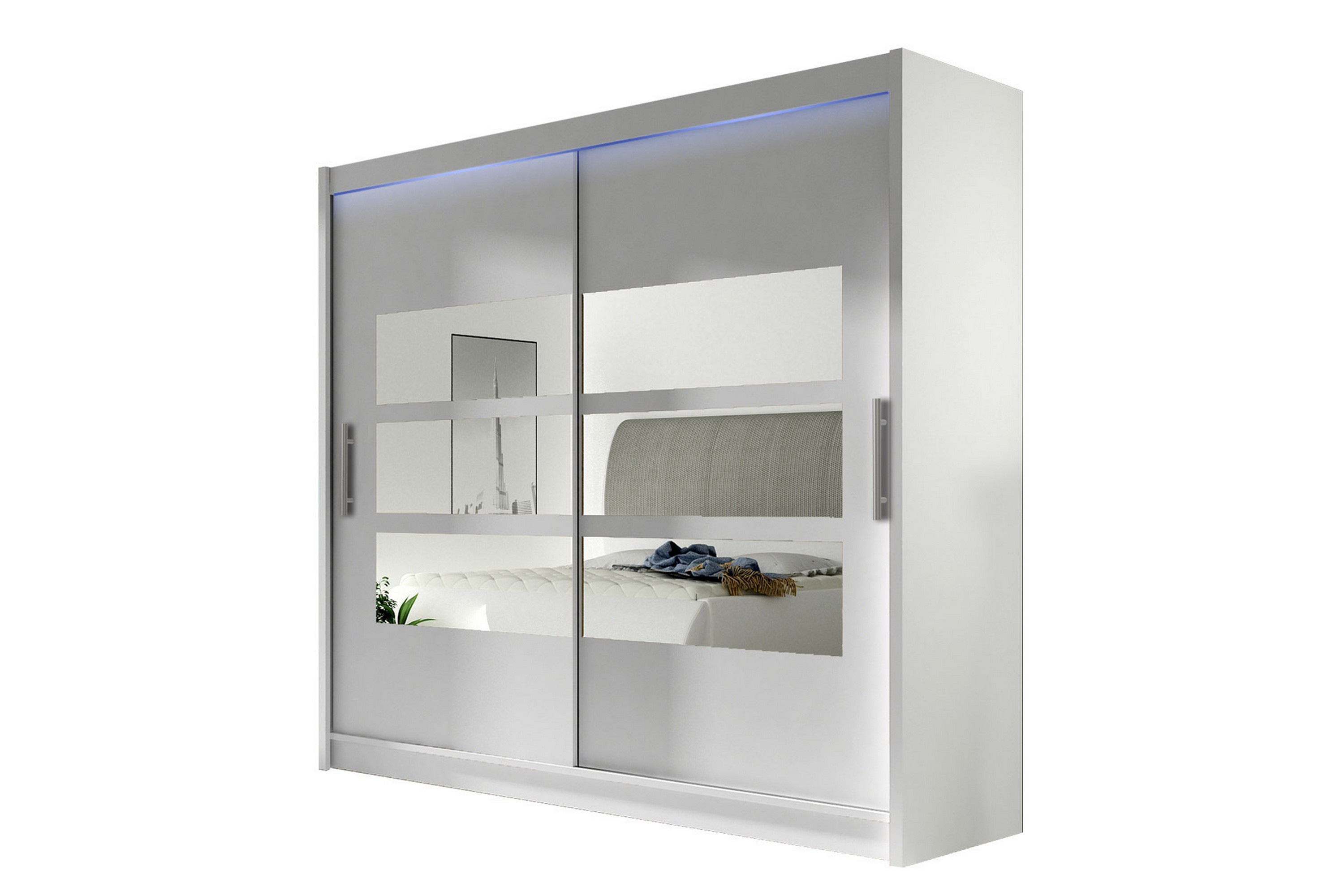 prag garderob med spegel 180x215 cm vit -