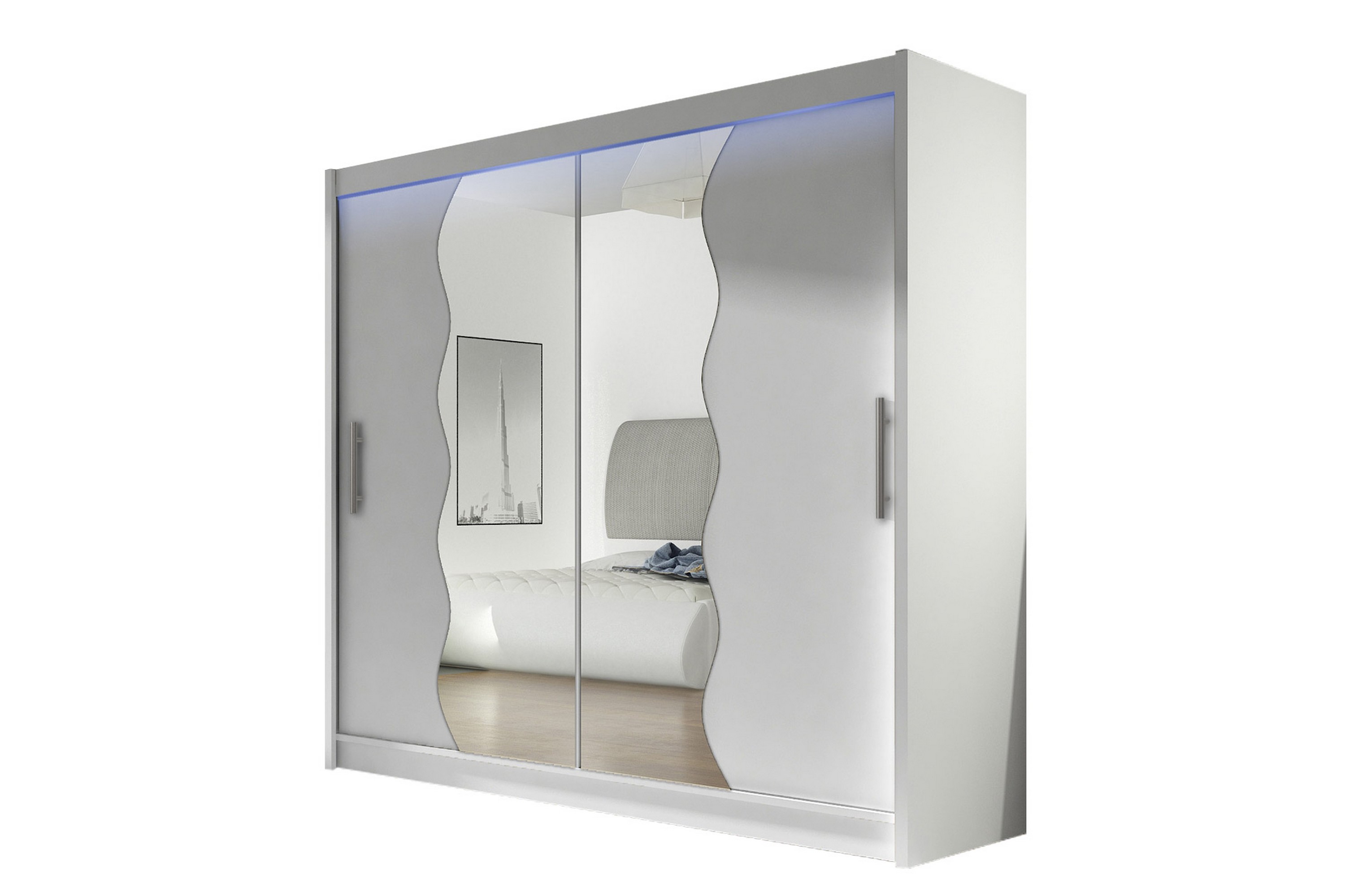 prag garderob med spegel 180x215 cm vit -