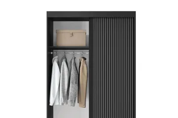 Prescco Garderob 120x220 cm - Svart - Förvaring - Sko- & klädförvaring - Garderober & garderobssystem