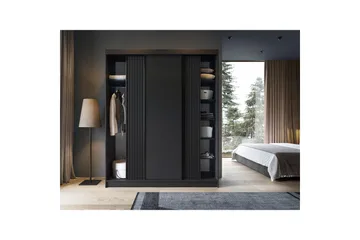 Prescco Garderob 120x220 cm - Svart - Förvaring - Sko- & klädförvaring - Garderober & garderobssystem