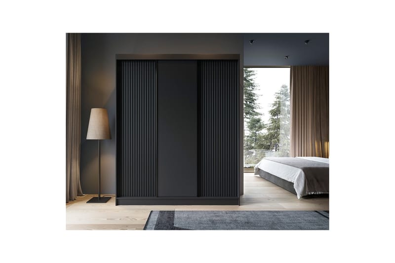 Prescco Garderob 120x220 cm - Svart - Förvaring - Sko- & klädförvaring - Garderober & garderobssystem