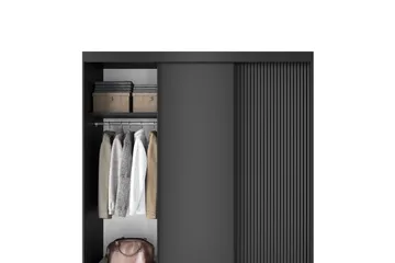 Prescco Garderob 120x220 cm - Svart - Förvaring - Sko- & klädförvaring - Garderober & garderobssystem