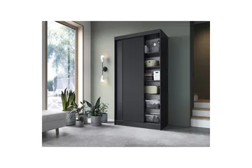 Prescco Garderob 120x220 cm - Svart - Förvaring - Sko- & klädförvaring - Garderober & garderobssystem